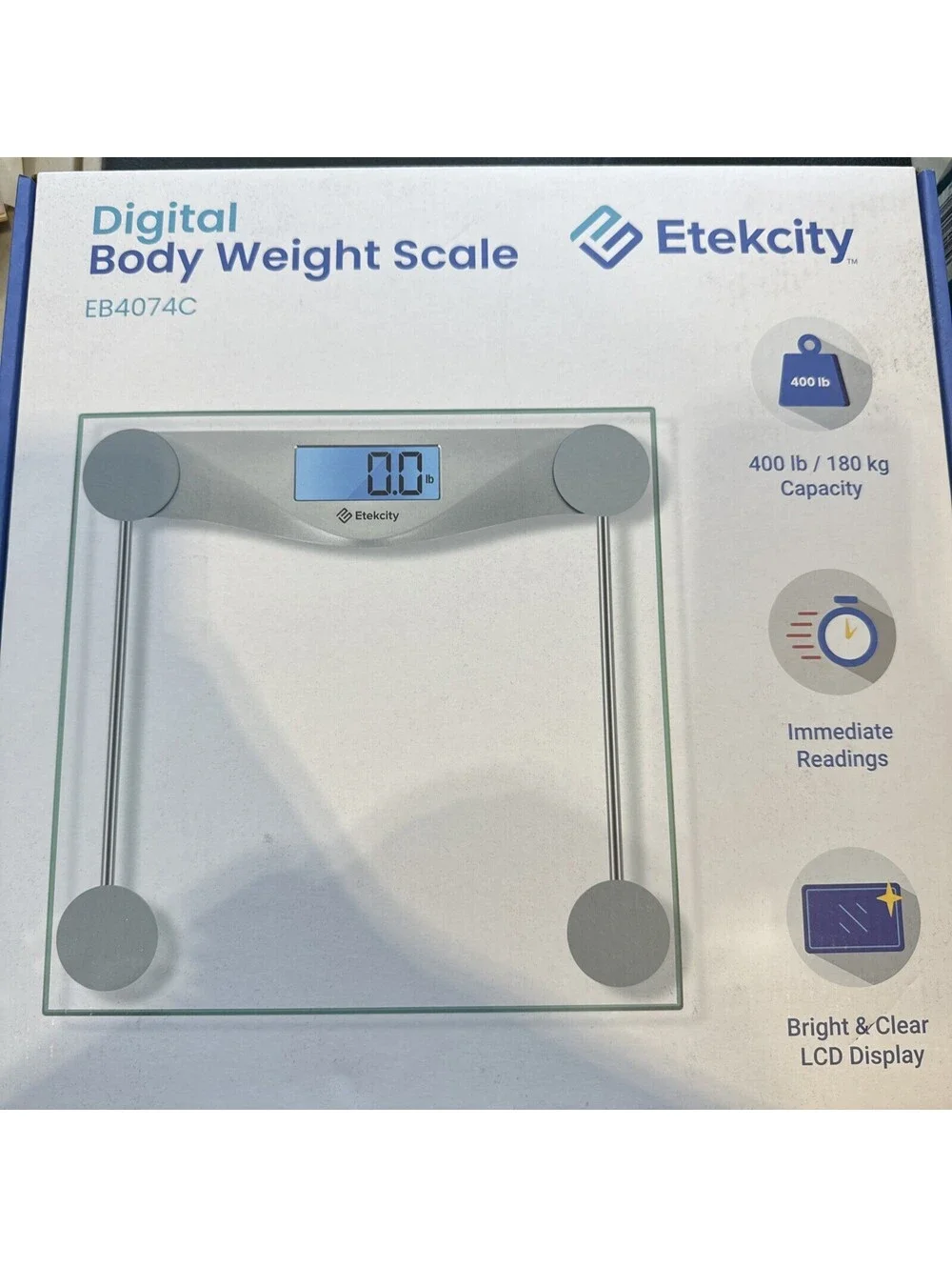 Digital Bathroom Scale for Body Weight, Accurate Weighing Machine with Large LCD